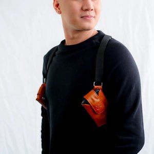 LD West Cell Phone & Wallet Shoulder Strap, Cognac